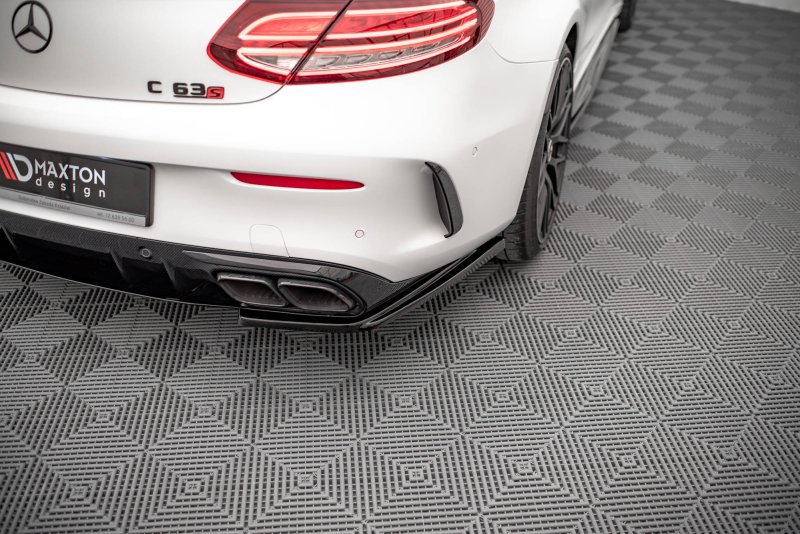 Maxton Heck Ansatz Flaps Diffusor für Mercedes-AMG C 63 AMG Coupe C205 Facelift schwarz Hochglanz ME-C-205F-AMG-C-RSD1-G