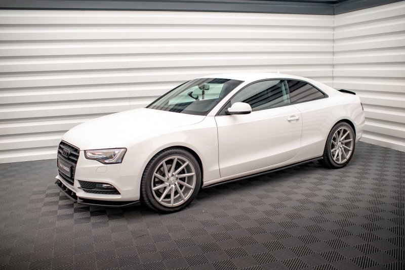 Maxton Seitenschweller Ansatz für V.2 für Audi A5 / A5 S-Line / S5 Coupe 8T schwarz Hochglanz AU-A5-1F-SD1-G