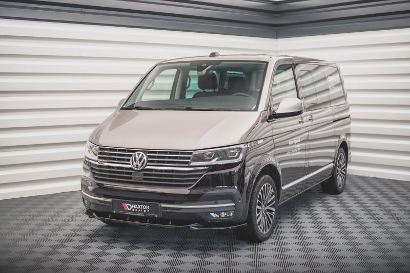Maxton Front Ansatz V.2 für Volkswagen T6 Facelift schwarz Hochglanz VW-T6F-FD2-G