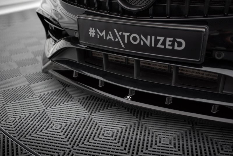 Preview: Maxton Front Ansatz V.2 Mercedes-Benz A AMG-Line W176 Facelift schwarz Hochglanz ME-A-176F-AMGLINE-FD2-G