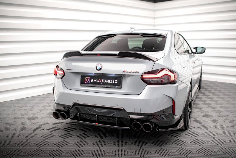 Maxton Mittlerer Diffusor Heck Ansatz für BMW 2 Coupe M240i G42 schwarz Hochglanz BM-2-42-M-RD1-G
