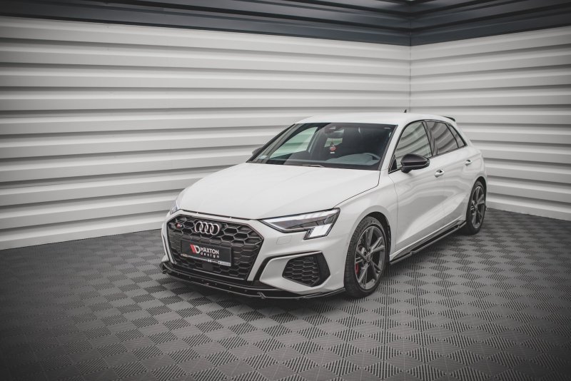 Maxton Front Ansatz V.3 für Audi S3 / A3 S-Line 8Y schwarz Hochglanz AU-A3-8Y-SLINE-FD3-G