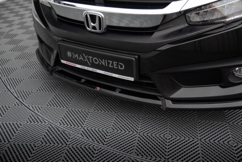 Maxton Front Ansatz V.1 Honda Civic Limousine Mk10 schwarz Hochglanz HO-CI-10-FD1-G