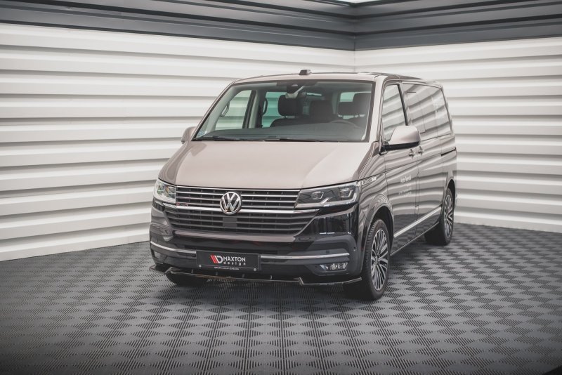 Maxton Front Ansatz V.1 für Volkswagen T6 Facelift schwarz Hochglanz VW-T6F-FD1-G