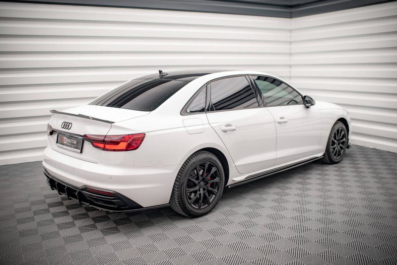 Maxton Seitenschweller Ansatz für Audi A4 B9 Facelift schwarz Hochglanz AU-A4-B9F-SD1-G