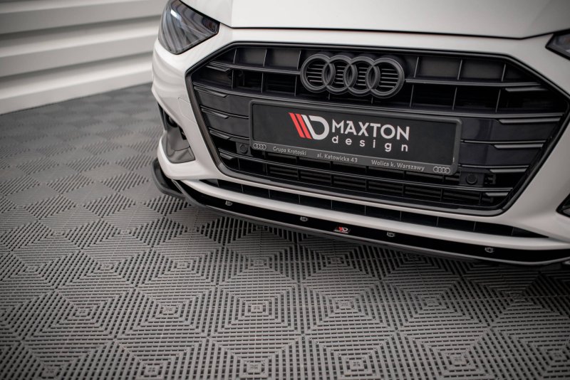 Maxton Front Ansatz V.2 für Audi A4 B9 Facelift schwarz Hochglanz AU-A4-B9F-FD2-G