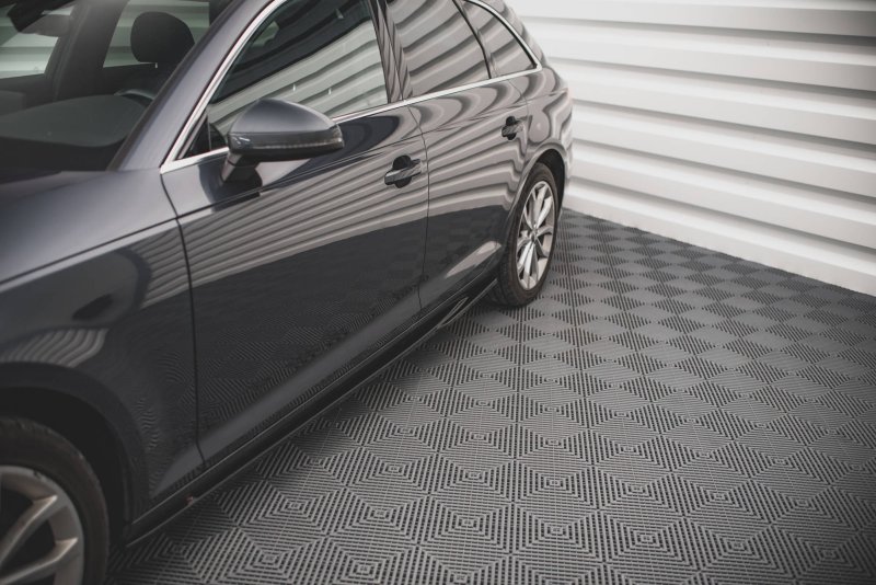 Maxton Seitenschweller Ansatz für Audi A4 Avant B9 schwarz Hochglanz AU-A4-B9-AV-SD1-G