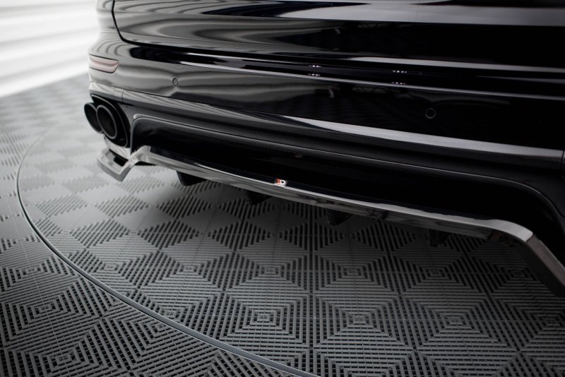 Maxton Mittlerer Cup Diffusor Heck Ansatz Porsche Cayenne Mk2 Facelift schwarz Hochglanz PO-CAY-2F-RD1G+RD2-G