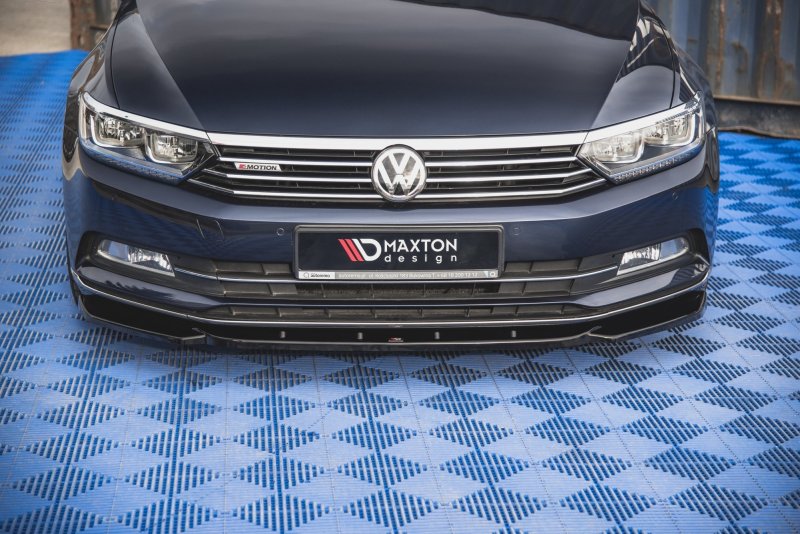 Maxton Front Ansatz V.1 für Volkswagen Passat B8 schwarz Hochglanz VW-PA-B8-FD1-G
