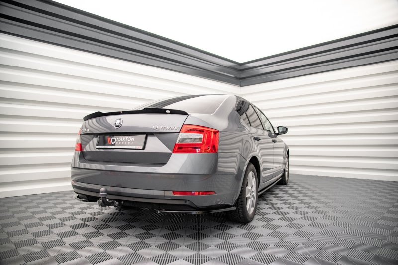 Maxton Heck Ansatz Flaps Diffusor für Skoda Octavia Mk3 Facelift schwarz Hochglanz SK-OC-3F-RSD1-G