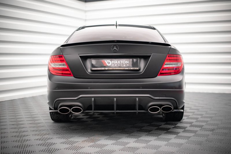 Maxton Spoiler CAP für Mercedes-Benz C Limousine W204 / C Coupe C204 schwarz Hochglanz ME-C-204F-AMGLINE-CAP1-G