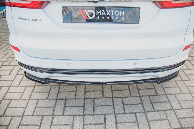 Maxton Mittlerer Diffusor Heck Ansatz für Ford Mondeo Kombi Platinium Mk5 Facelift schwarz Hochglanz FO-MO-5F-TI-ES-RD1-G