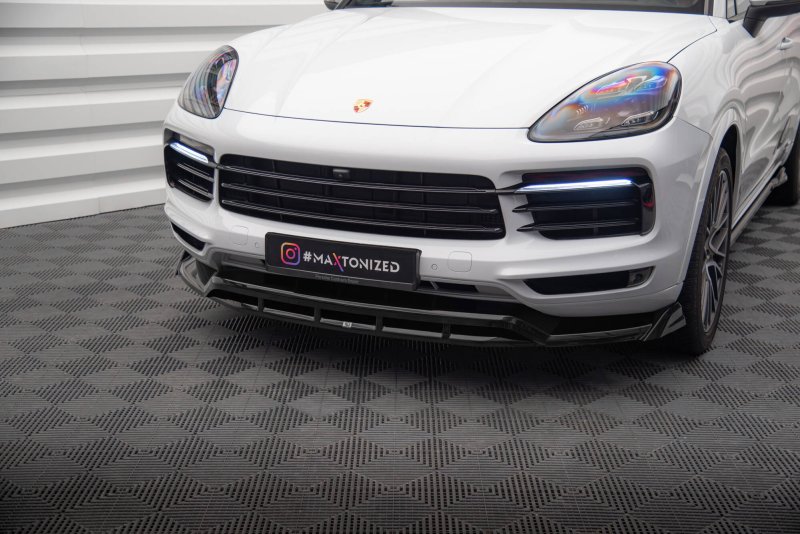 Maxton Front Ansatz Porsche Cayenne Coupe Mk3 schwarz Hochglanz PO-CAY-3-C-FD1G+FD1R-G