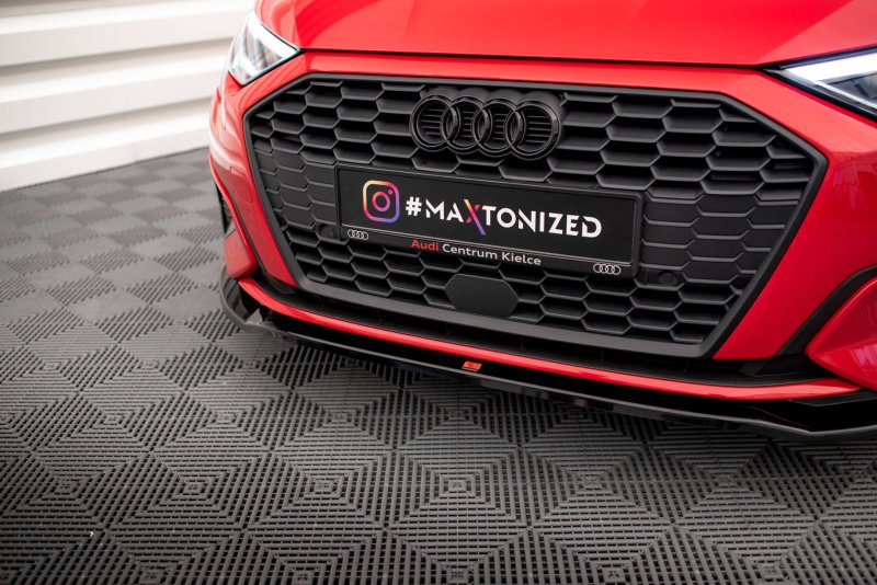 Maxton Front Ansatz V.2 für Audi A3 8Y schwarz Hochglanz AU-A3-8Y-FD2-G