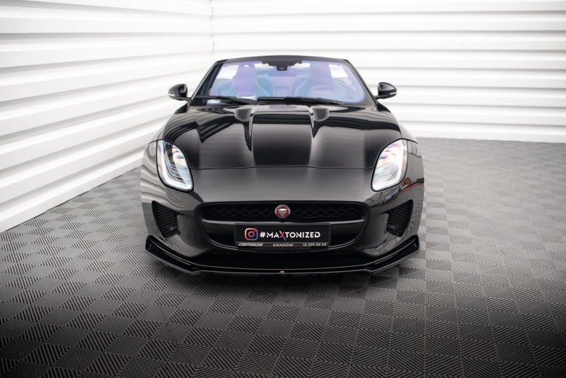 Maxton Front Ansatz V.2 für Jaguar F-Type Mk1 Facelift schwarz Hochglanz JA-F-TYPE-1F-FD2-G