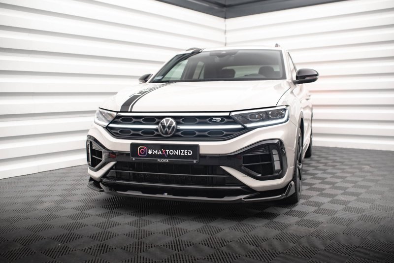 Maxton Front Ansatz V.2 für Volkswagen T-Roc R Mk1 Facelift schwarz Hochglanz VW-T-ROC-1-R-FD2-G