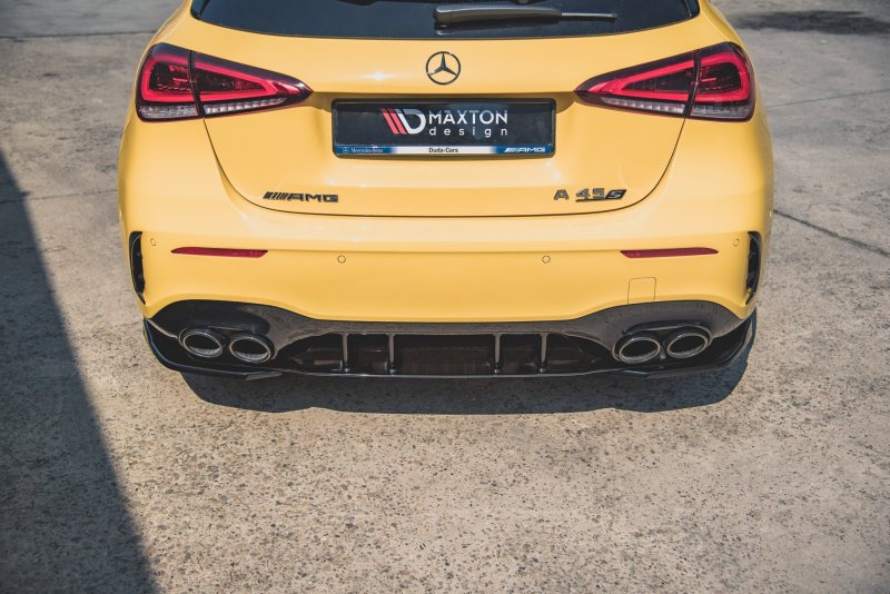 Maxton Heck Ansatz Flaps Diffusor für Mercedes-AMG A 45 S W177 schwarz Hochglanz ME-A-177-45-RSD1-G