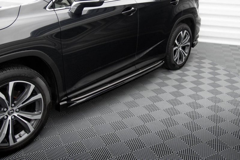 Preview: Maxton Seitenschweller Ansatz Lexus RX Mk4 Facelift (Version mit OEM-Trittbrettern) schwarz Hochglanz LE-RX-4F-SD1-G