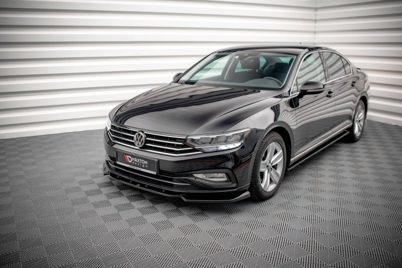 Maxton Seitenschweller Ansatz für Volkswagen Passat B8 Facelift schwarz Hochglanz VW-PA-B8F-SD1-G