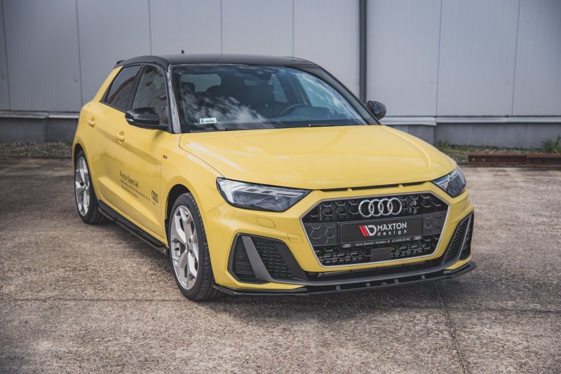 Maxton Front Ansatz V.1 für Audi A1 S-Line GB schwarz Hochglanz AU-A1-GB-SLINE-FD1-G