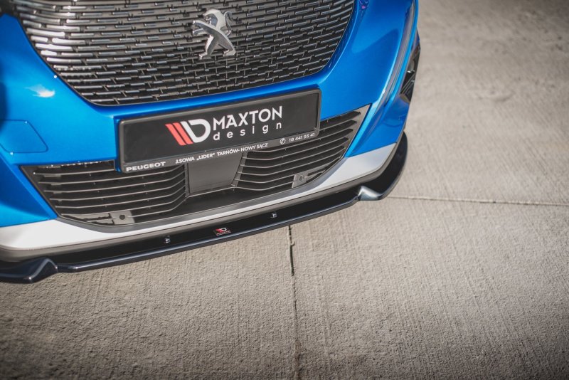 Maxton Front Ansatz V.1 für Peugeot 2008 Mk2 schwarz Hochglanz PE-2008-2-FD1-G