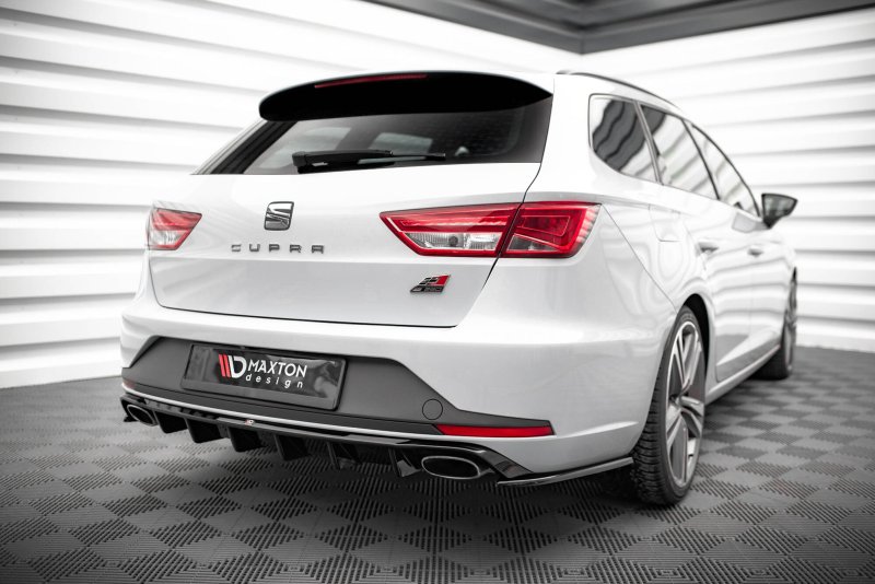 Maxton Heck Ansatz Flaps Diffusor V.2 Seat Leon Cupra Sportstourer Mk3 schwarz Hochglanz SE-LE-3-CU-ST-RSD2-G