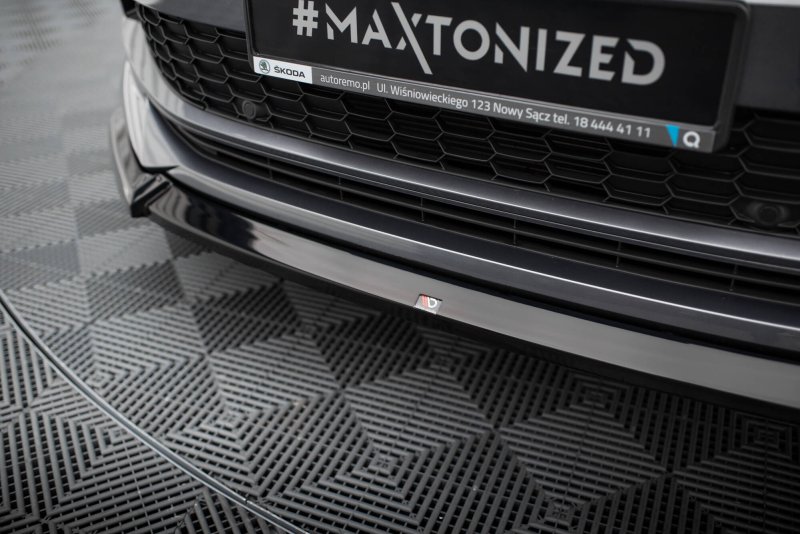 Maxton Front Ansatz V.1 Skoda Kodiaq Sportline Mk1 Facelift schwarz Hochglanz SK-KO-1F-SL-FD1-G