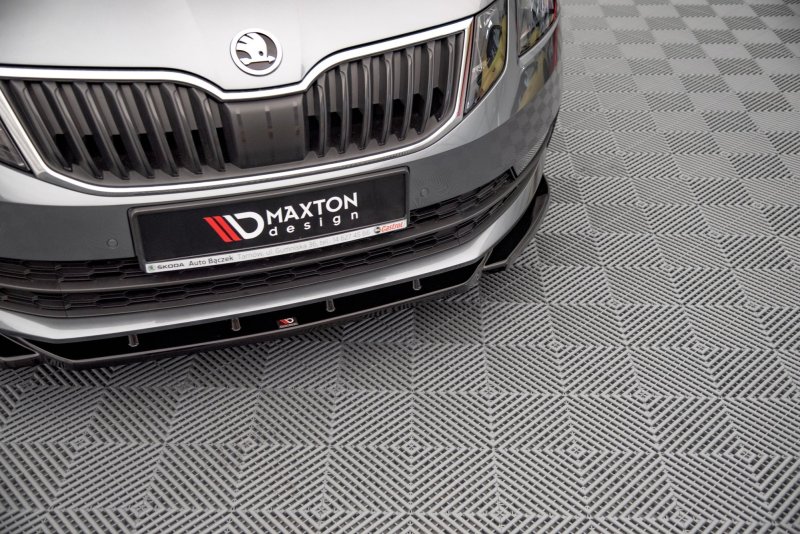 Maxton Front Ansatz V.2 für Skoda Octavia Mk3 Facelift schwarz Hochglanz SK-OC-3F-FD2-G