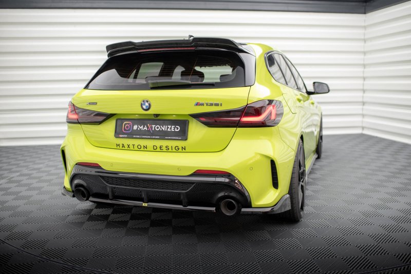 Maxton Heck Ansatz Flaps Diffusor V.1 für2 BMW 1er M-Paket / M135i F40 schwarz Hochglanz BM-1-40-M-RSD8-G