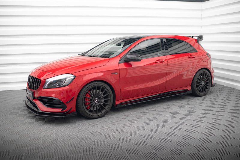 Maxton Side Flaps Mercedes-Benz A 45 AMG W176 Facelift schwarz Hochglanz MEA176FAEROCNCCNC-SF1-G