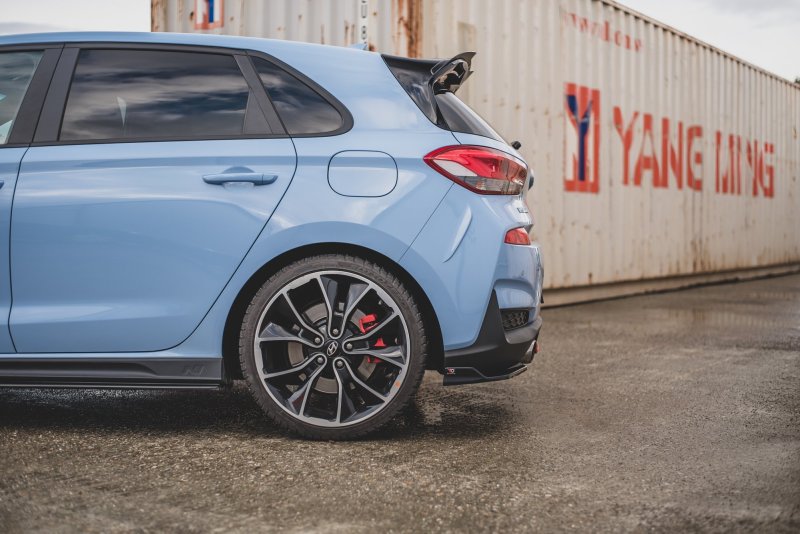 Maxton Heck Ansatz Flaps Diffusor V.3 für Hyundai I30 N Mk3 Hatchback schwarz Hochglanz HY-I30-3-N-RSD3-G