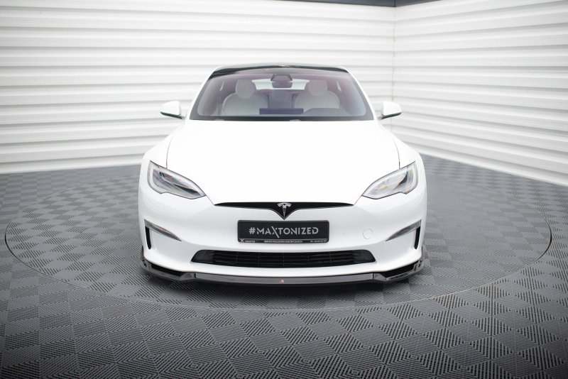 Maxton Front Ansatz V.2 Tesla Model S Plaid Mk1 Facelift schwarz Hochglanz TE-MODELS-1F2-PL-FD2-G