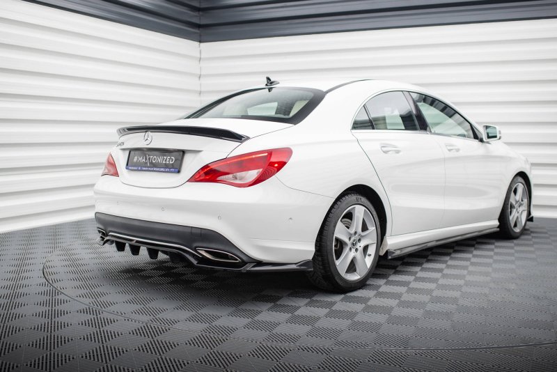 Maxton Mittlerer Cup Diffusor Heck Ansatz Mercedes-Benz CLA C117 Facelift schwarz Hochglanz ME-CLA-117F-RD1G+RD2-G