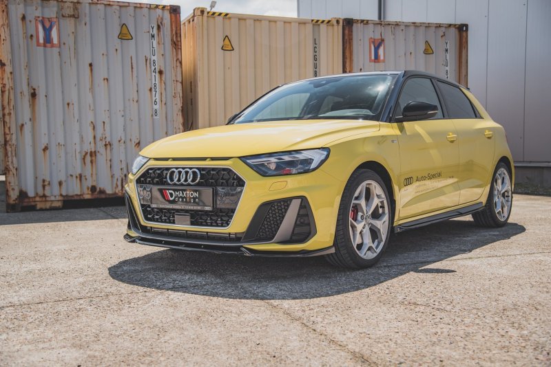 Maxton Front Ansatz V.3 für Audi A1 S-Line GB schwarz Hochglanz AU-A1-GB-SLINE-FD3-G