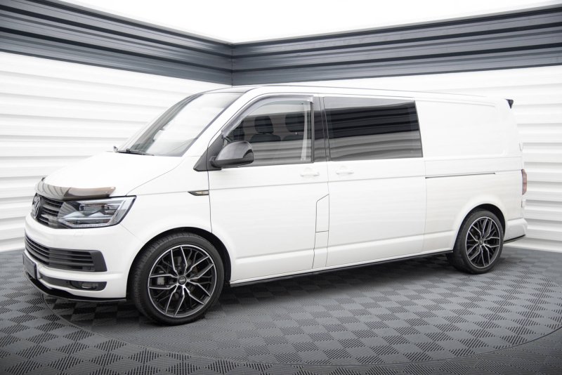 Maxton Seitenschweller Ansatz VW T6 Long Facelift schwarz Hochglanz VW-T6F-LONG-SD1A+B-G