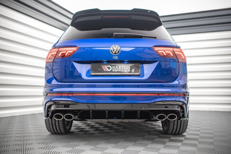 Maxton Diffusor Heck Ansatz für Volkswagen Tiguan R Mk2 Facelift schwarz Hochglanz VW-TI-2F-R-RS1-G