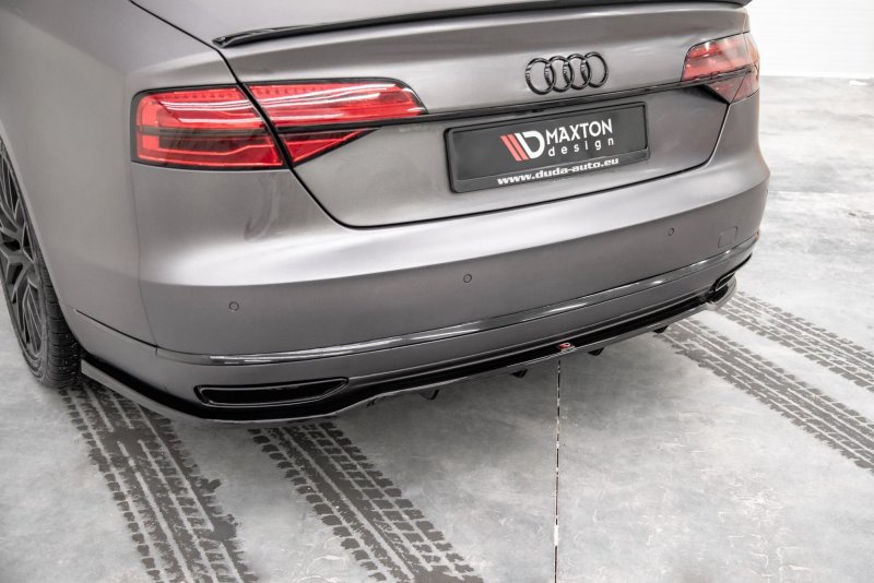 Maxton Mittlerer Diffusor Heck Ansatz DTM Look für Audi A8 D4 Facelift schwarz Hochglanz AU-A8-D4F-RD1G+RD2-G