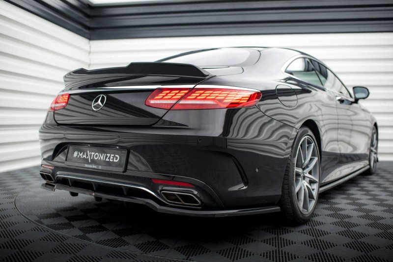 Maxton Spoiler CAP Abrisskante 3D Mercedes-Benz S Coupe AMG-Line C217 Facelift schwarz Hochglanz ME-S-C217-AMGLINE-C-CAP3D1-G