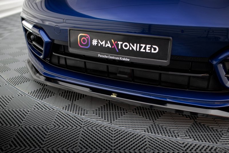 Maxton Front Ansatz V.1 für Porsche Panamera E-Hybrid 971 Facelift schwarz Hochglanz PO-PA-971F-H-FD1-G