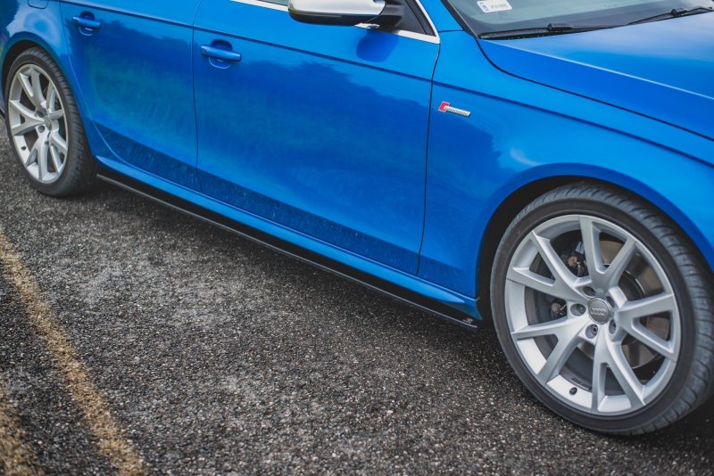 Maxton Seitenschweller Ansatz für Audi S4 / A4 / A4 S-Line B8 / B8 FL schwarz Hochglanz AU-A4-B8-SD1-G