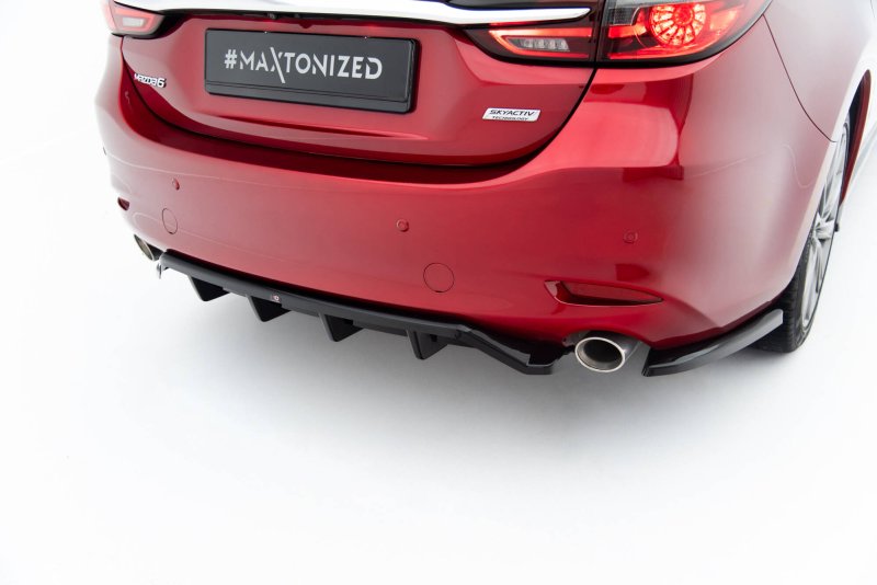 Maxton Heck Ansatz Flaps Diffusor Mazda 6 Limousine Mk3 Facelift schwarz Hochglanz MA-6-3F2-RSD1-G