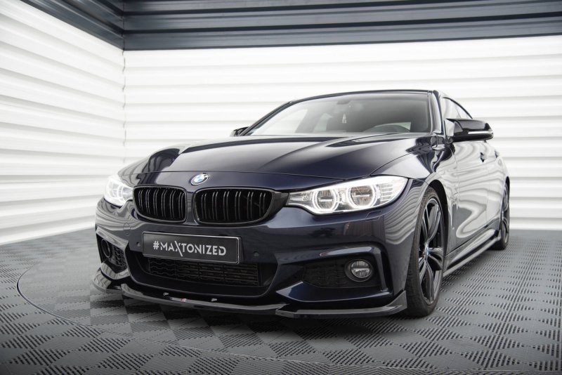 Maxton Front Ansatz V.6 BMW 4er Coupe / Gran Coupe / Cabrio M-Paket F32 / F36 / F33 schwarz Hochglanz BM-4-F36-GC-MPACK-FD2-G