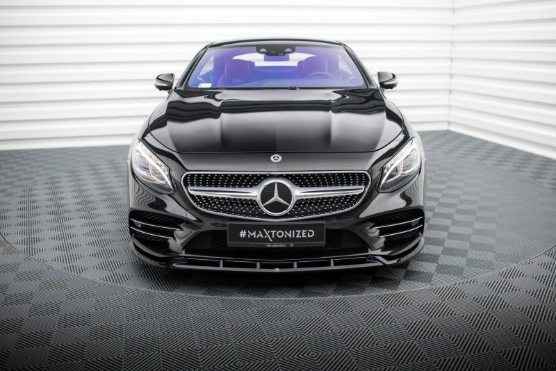 Preview: Maxton Front Ansatz V.2 Mercedes-Benz S Coupe AMG-Line C217 Facelift schwarz Hochglanz ME-S-C217-AMGLINE-C-FD2-G