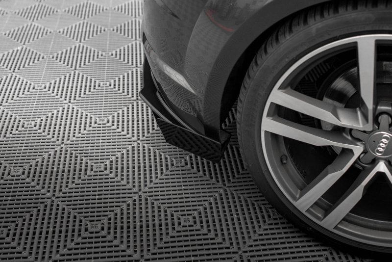 Maxton Street Pro Heck Ansatz Flaps Diffusor + Flaps Audi TT S-Line 8S schwarz Hochglanz AUTT3SLINECNC-RSD1BRB+RSF1-G