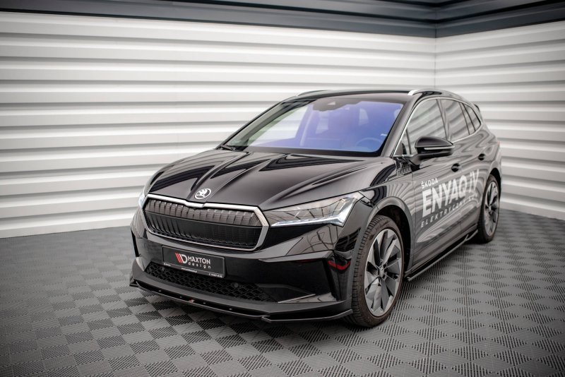 Maxton Front Ansatz V.3 für Skoda Enyaq iV schwarz Hochglanz SK-EN-1-FD3-G