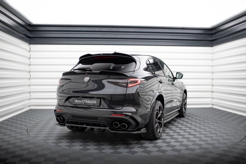 Maxton HeckSpoiler CAP Abrisskante Abrisskante 3D Alfa Romeo Stelvio Mk1 schwarz Hochglanz AL-ST-1-QV-CAP1-G