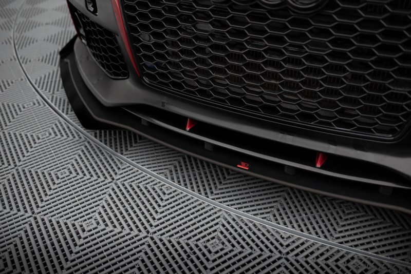 Maxton Street Pro Front Ansatz + Flaps Audi A7 RS7 Look C7 schwarz Hochglanz AUA7C7RS7LOOKCNC-FD1BRB+FSF1-G