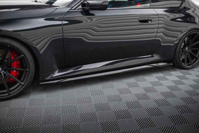Maxton Seitenschweller Ansatz für V.1 für BMW M2 G87 schwarz Hochglanz BM-M2-G87-SD1-G