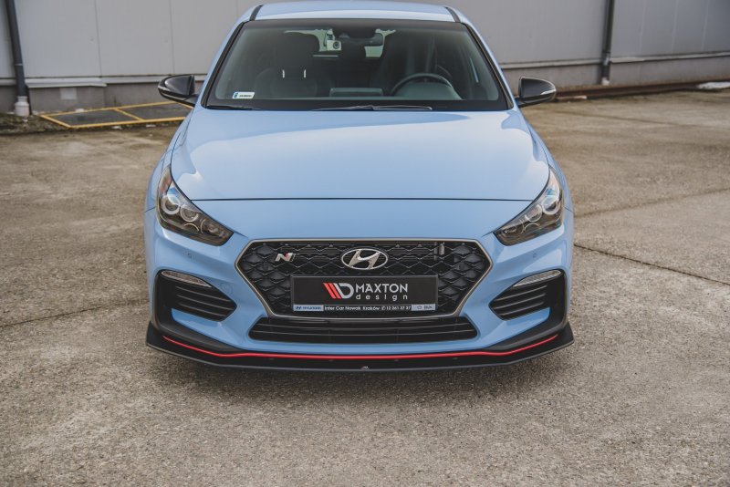 Maxton Racing Front Ansatz für passend +Flaps für Hyundai I30 N Mk3 Hatchback / Fastback schwarz Hochglanz HYI303NCNC-FD2B+FSF1-G