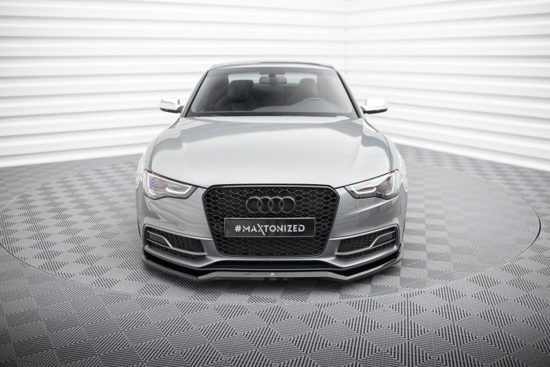 Maxton Front Ansatz V.4 Audi S5 / A5 S-Line Coupe / Sportback 8T Facelift schwarz Hochglanz AU-S5-1F-FD2-G
